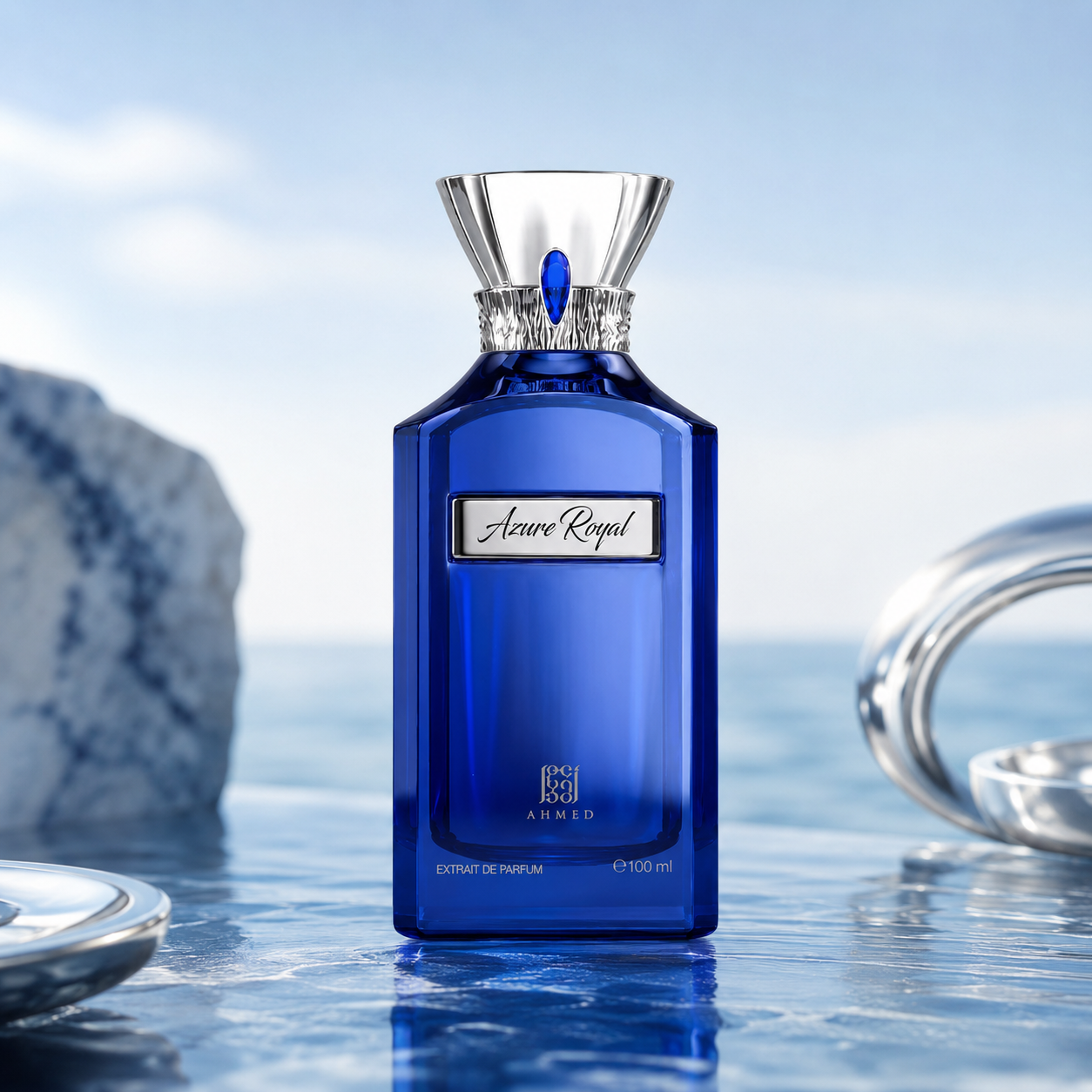 Ahmed Al Maghribi Azure Royal Eau de Parfum Spray for Unisex, 3.4 Ounce