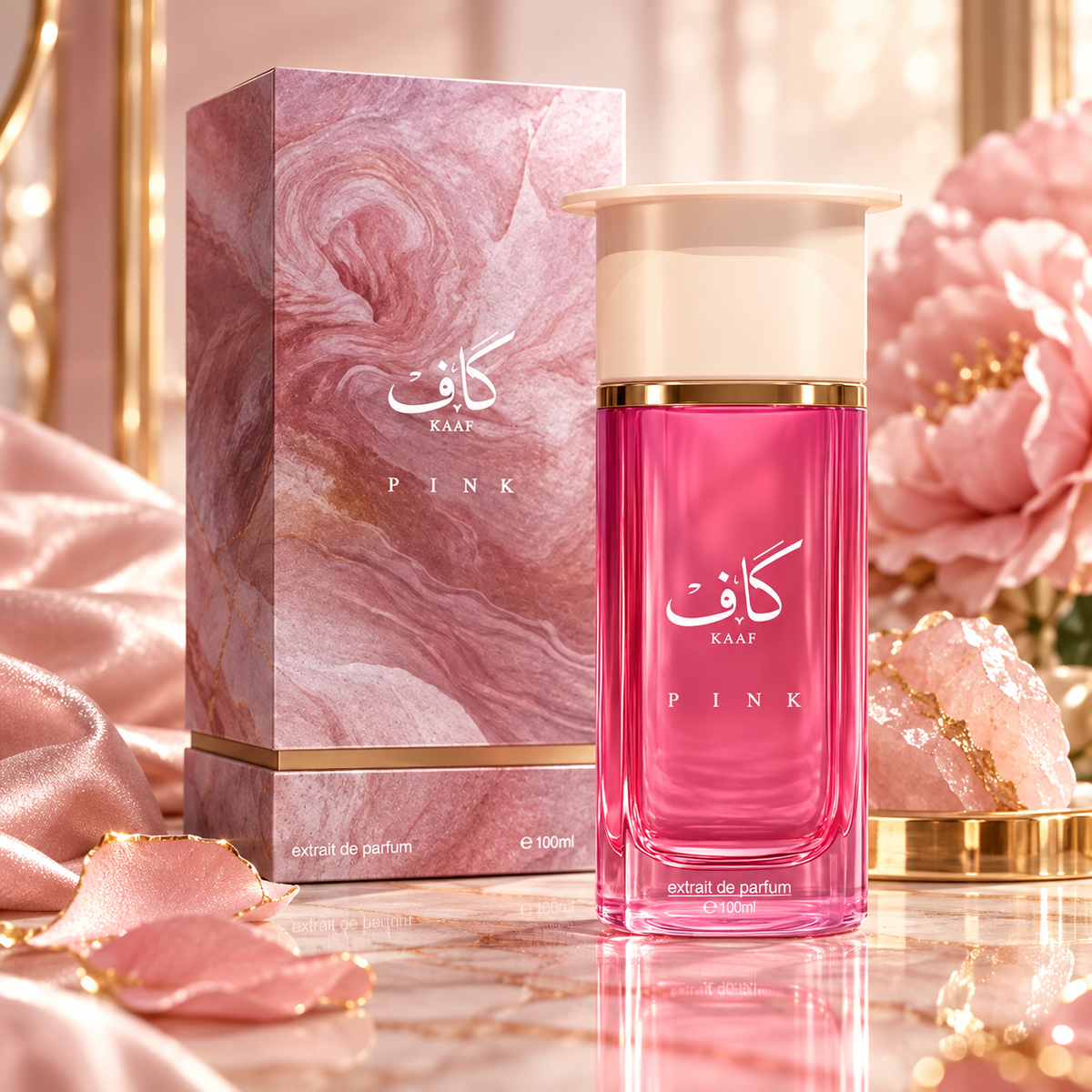 Ahmed Al Maghribi Kaaf Pink Extrait de Parfum for Unisex, 3.4 Ounce