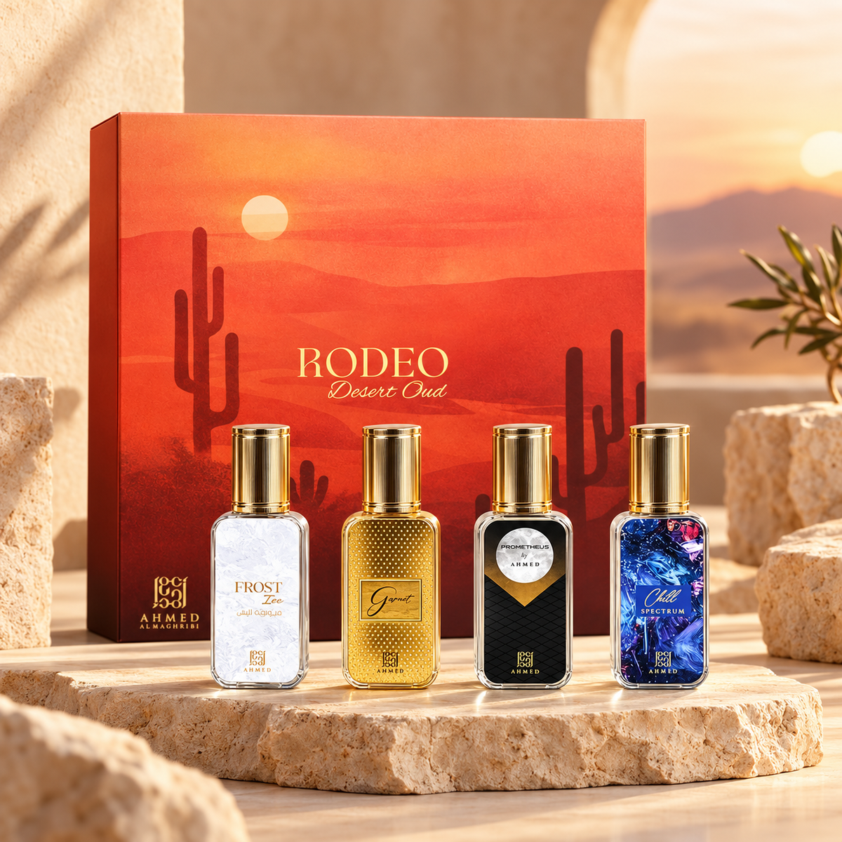 Ahmed Al Maghribi Rodeo Desert Oud Chill 4-Piece Gift Set for Unisex, image 5