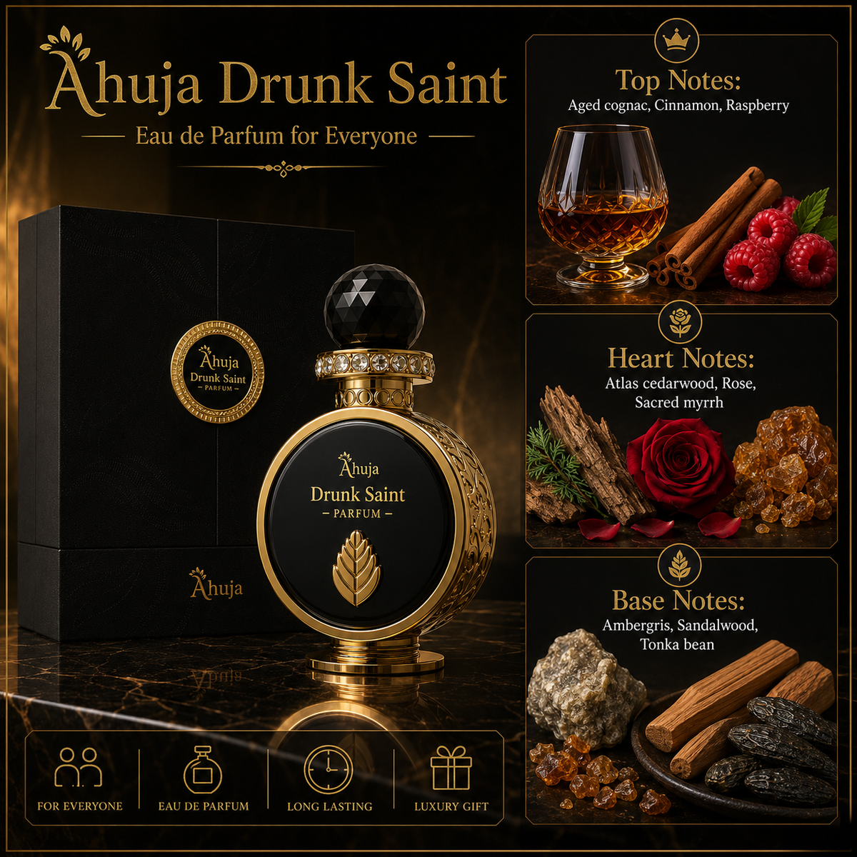 Ahuja Drunk Saint Eau de Parfum for Unisex 3.4 Ounce