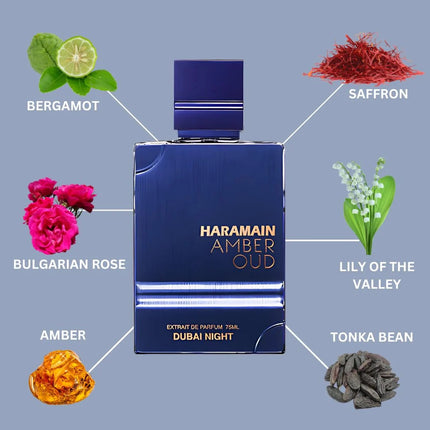 Al Haramain Amber Oud Dubai Night Extrait de Parfum Spray for Men 2.5 Ounce