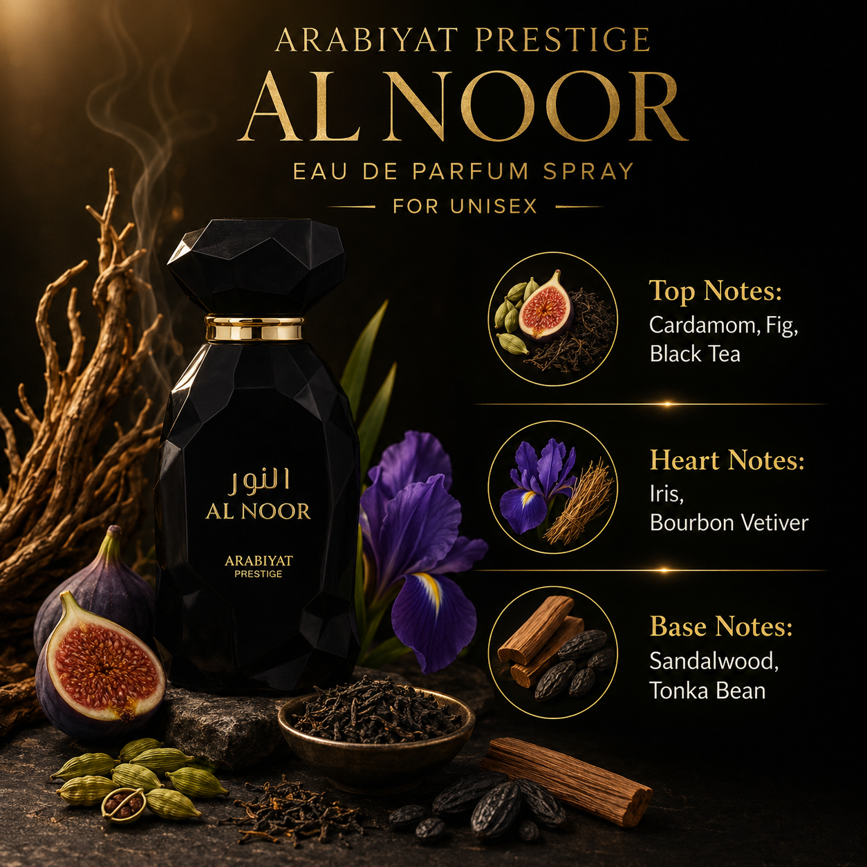 Arabiyat Prestige Al Noor Eau de Parfum Spray For Unisex 3.4 Ounce