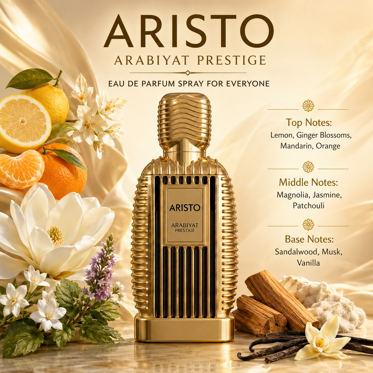Arabiyat Prestige Aristo Eau de Parfum Spray For Unisex 3.4 Ounce