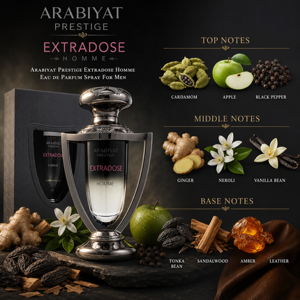 Arabiyat Prestige Extradose Homme Eau de Parfum Spray For Men 3.4 Ounce