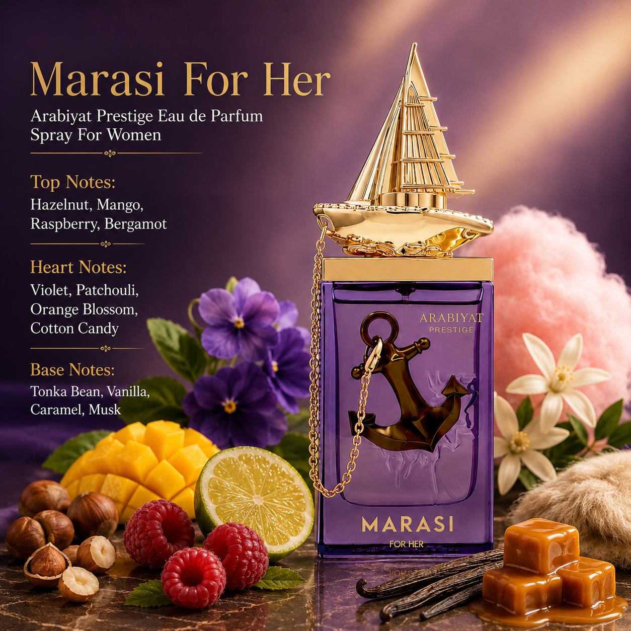 Arabiyat Prestige Marasi Eau de Parfum Spray For Women 3.4 Ounce