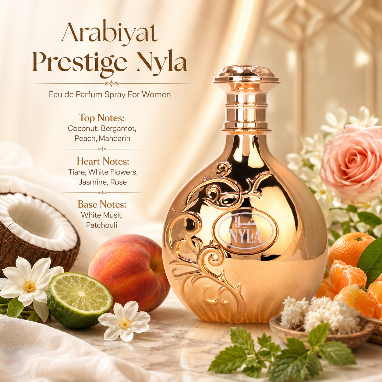 Arabiyat Prestige Nyla Eau de Parfum Spray For Women 2.7 Ounce