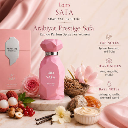 Arabiyat Prestige Safa Eau de Parfum Spray for Women, 3.4 Ounce
