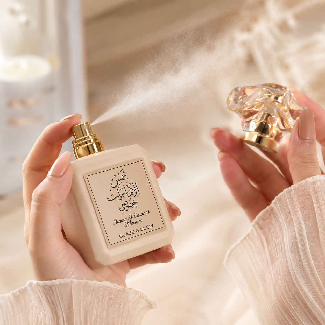 Ard Al Zaafaran Shams Al Emarat Khususi Glaze & Glow Eau Eau De Parfum Spray For Women 3.4 Ounce