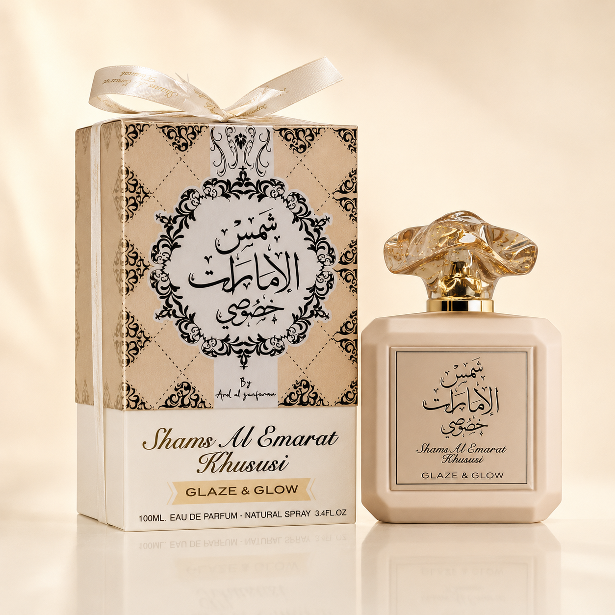 Ard Al Zaafaran Shams Al Emarat Khususi Glaze & Glow Eau Eau De Parfum Spray For Women 3.4 Ounce