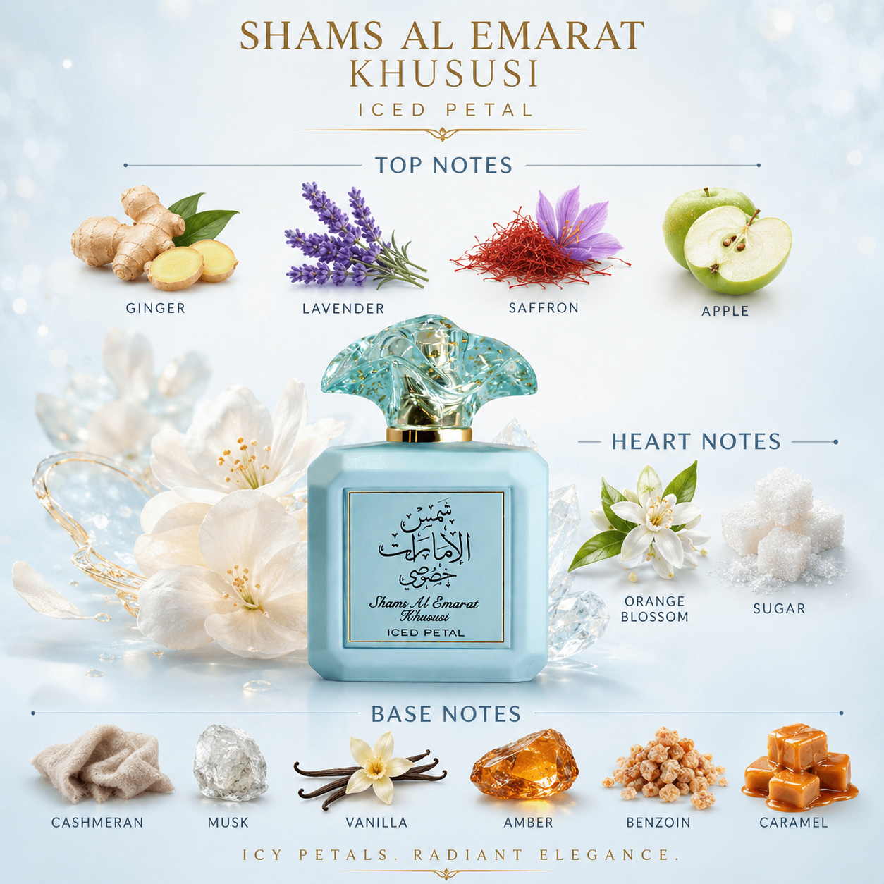 Ard Al Zaafaran Shams Al Emarat Khususi Iced Petal Eau Eau De Parfum Spray For Women 3.4 Ounce