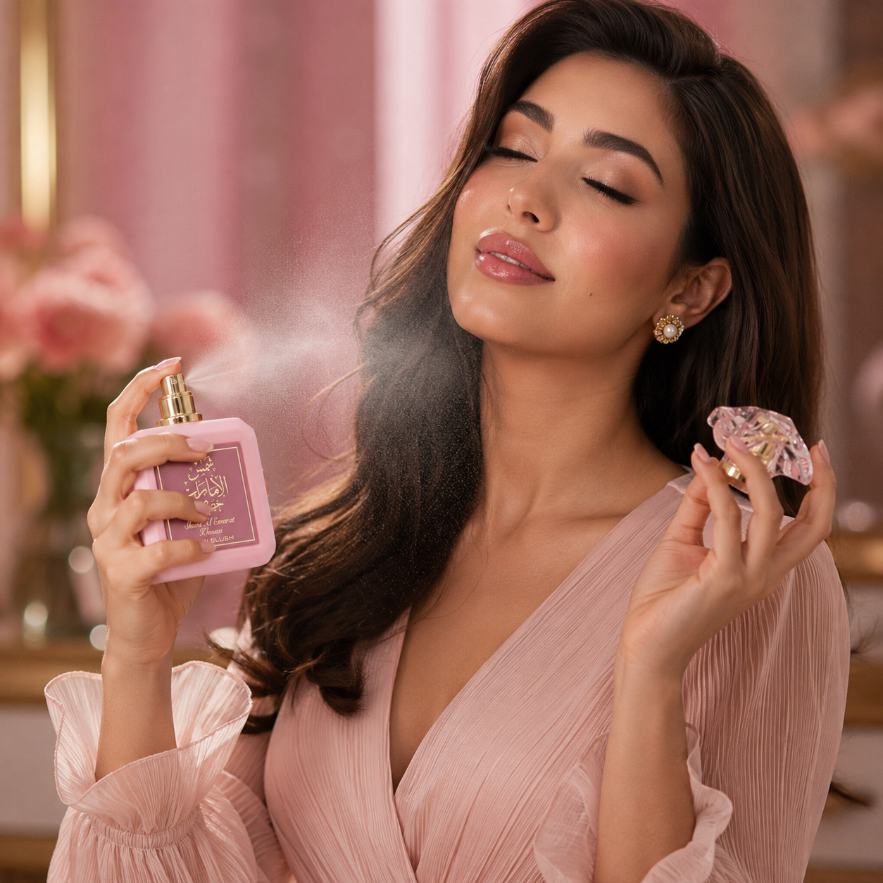 Ard Al Zaafaran Shams Al Emarat Khususi Pink Blush Eau De Parfum Spray For Women 3.4 Ounce
