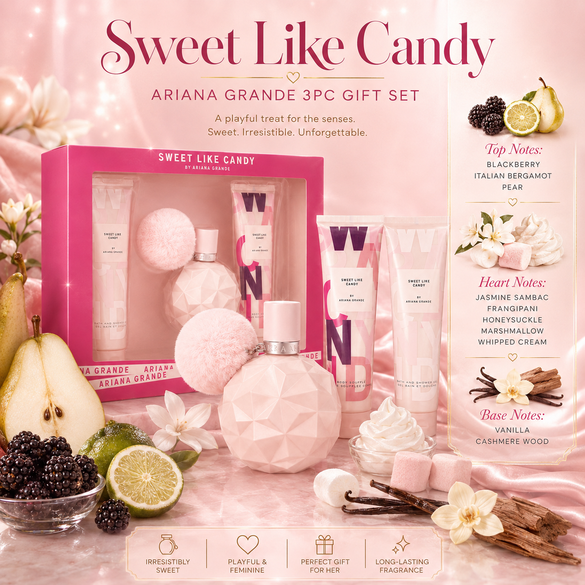 Ariana Grande Sweet Like Candy 3-Piece Gift Set for Women