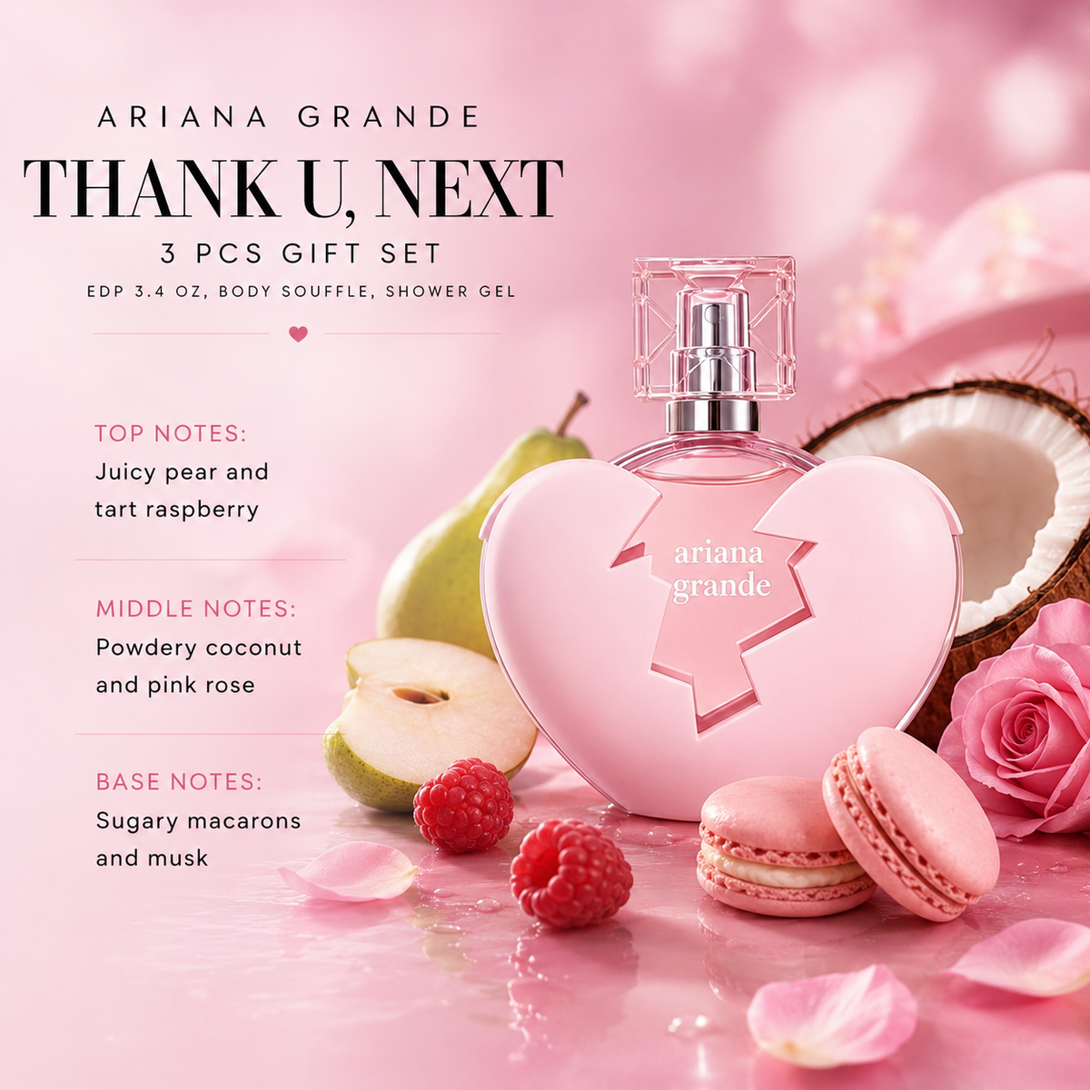 Ariana Grande Thank U, Next 3-Piece Gift Set for Women