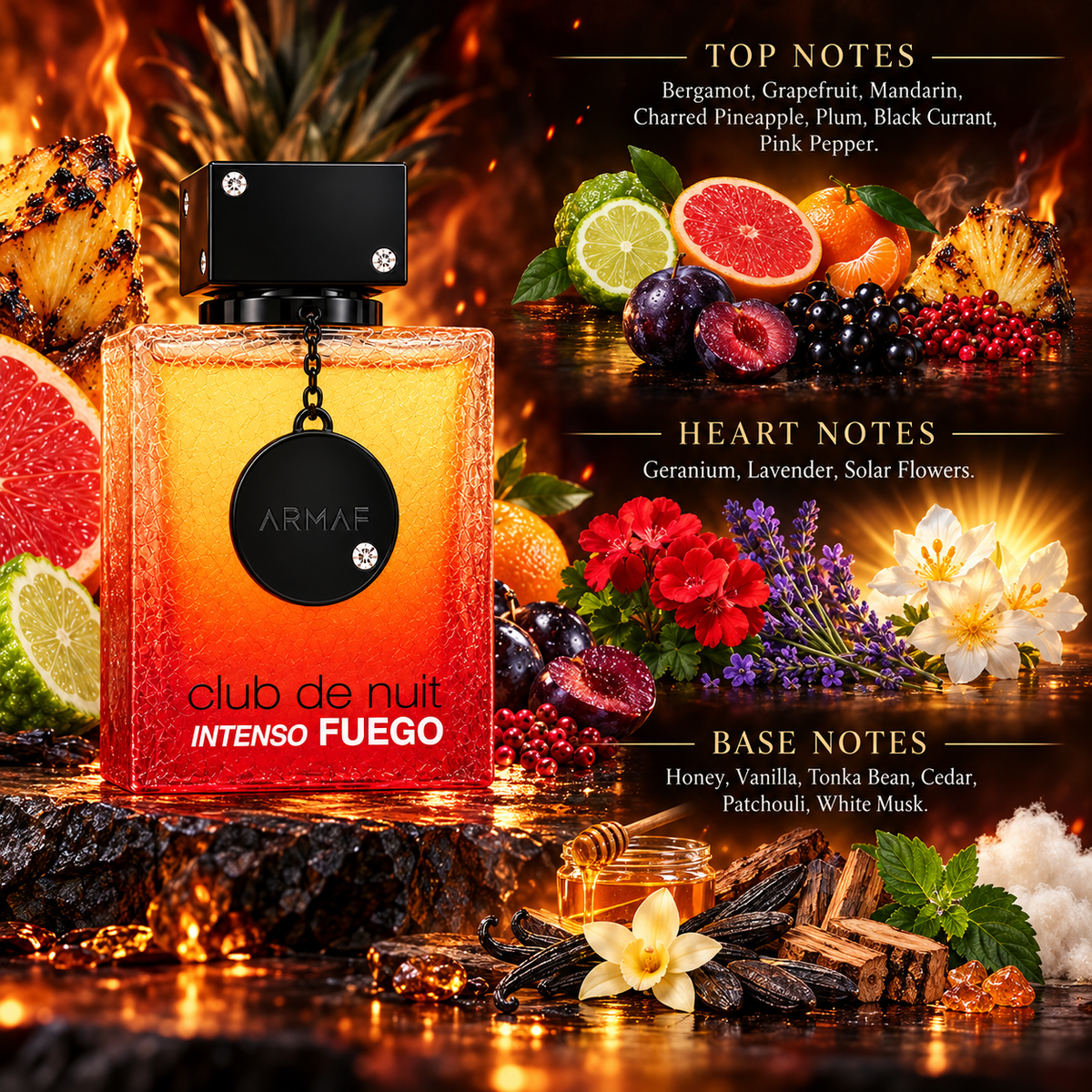 Armaf Club De Nuit Intenso Fuego Eau de Parfum Spray for Men 3.6 Ounce