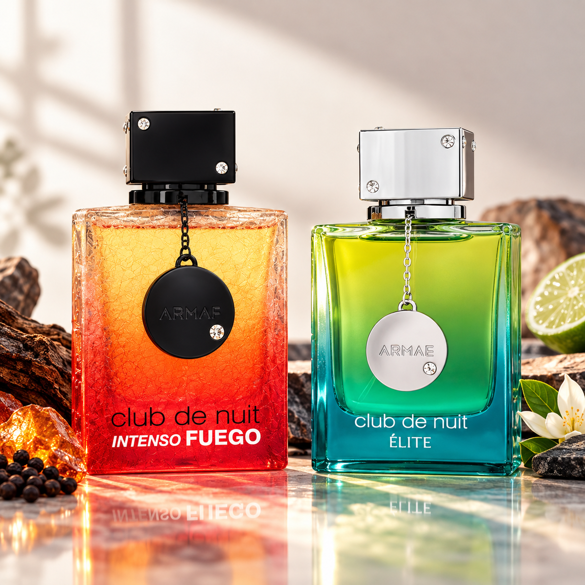Armaf Club De Nuit Intenso Fuego + Armaf Club De Nuit Elite 2-Piece Fragrance Bundle for Men