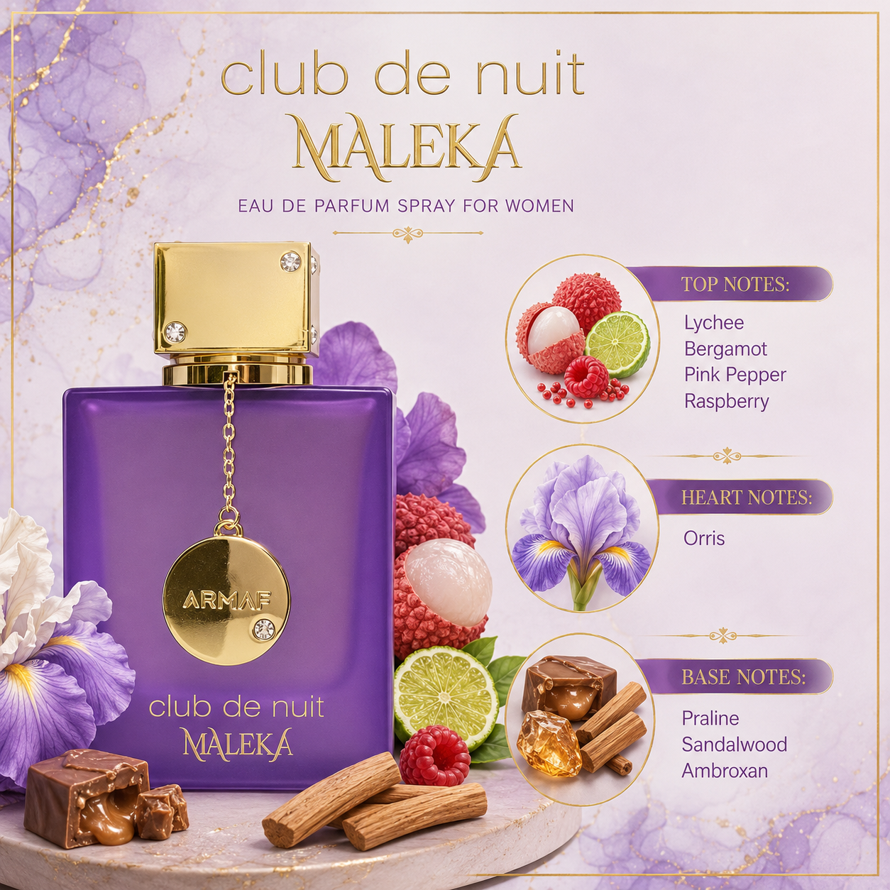 Armaf Club De Nuit Maleka Eau de Parfum Spray for Women 3.6 Ounce