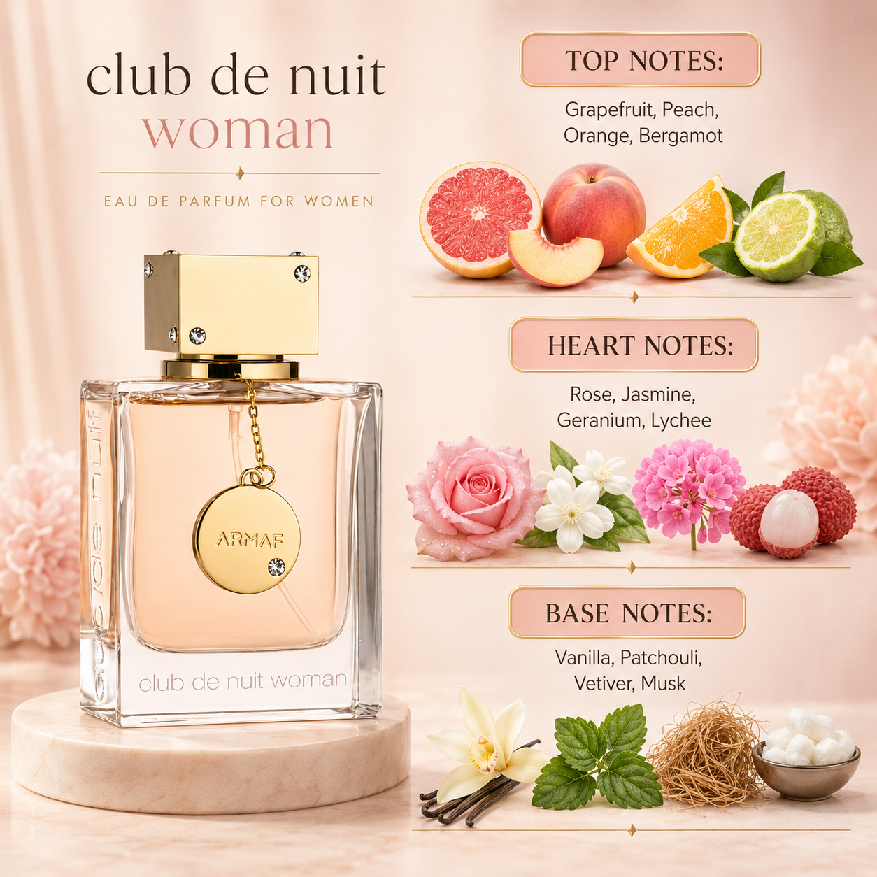 Armaf Club De Nuit for Women Eau de Parfum Spray, 3.6 Ounce