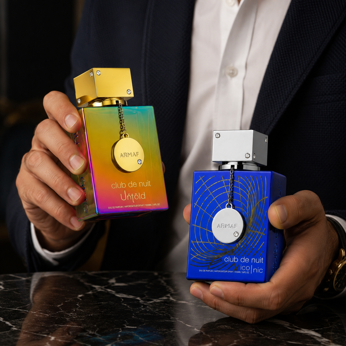 Armaf [BUNDLE] Club de Nuit Untold & Club De Nuit Blue Iconic Eau de Parfum Spray 3.4 Oz Each