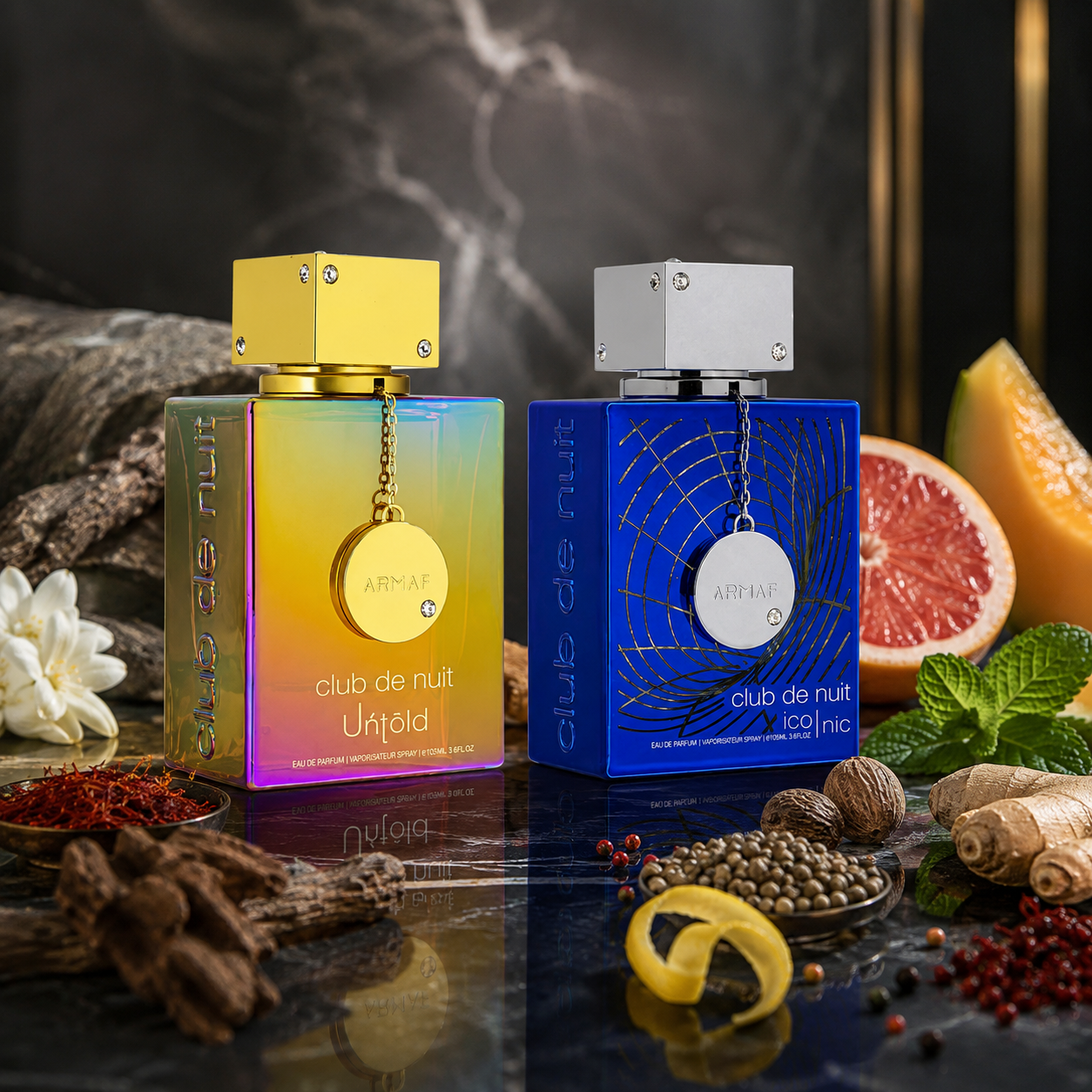Armaf [BUNDLE] Club de Nuit Untold & Club De Nuit Blue Iconic Eau de Parfum Spray 3.4 Oz Each
