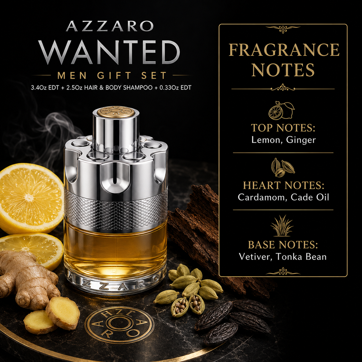 Azzaro Wanted 3-Piece Gift Set for Men