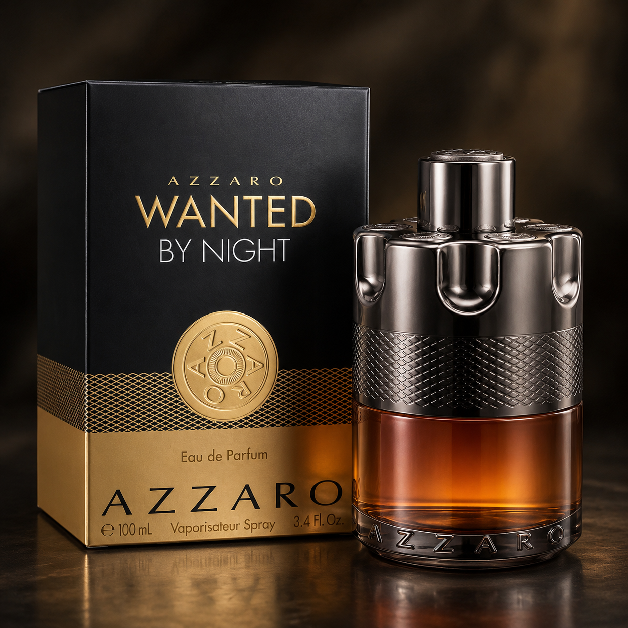 Azzaro Wanted By Night Eau de Parfum for Men 3.4 Ounce