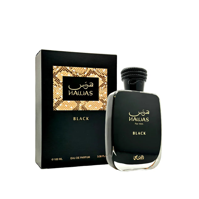 Rasasi Hawas Black Eau de Parfum Spray for Men 3.4 Ounce