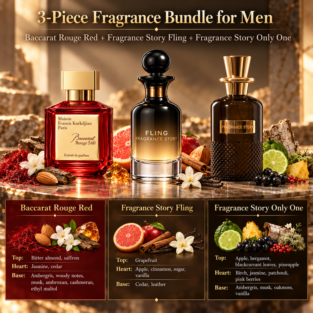 Baccarat Rouge Red & Fragrance Story Fling Bundle for Men, image 4