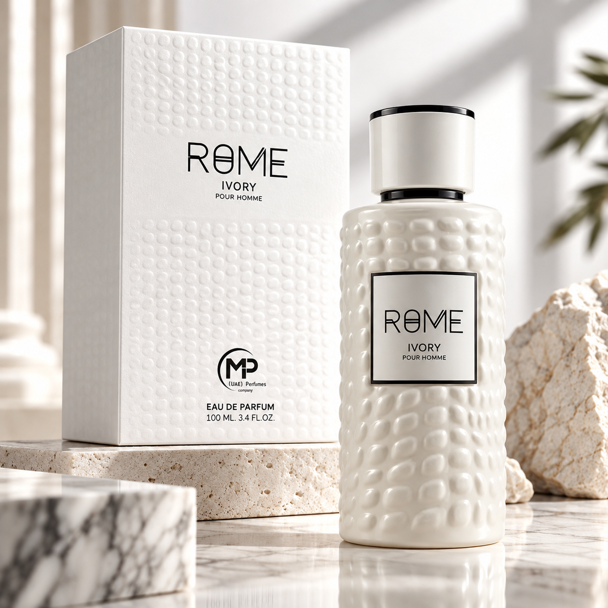 Bharara Rome Ivory Pour Homme Eau de Parfum for Men, 3.4 Ounce
