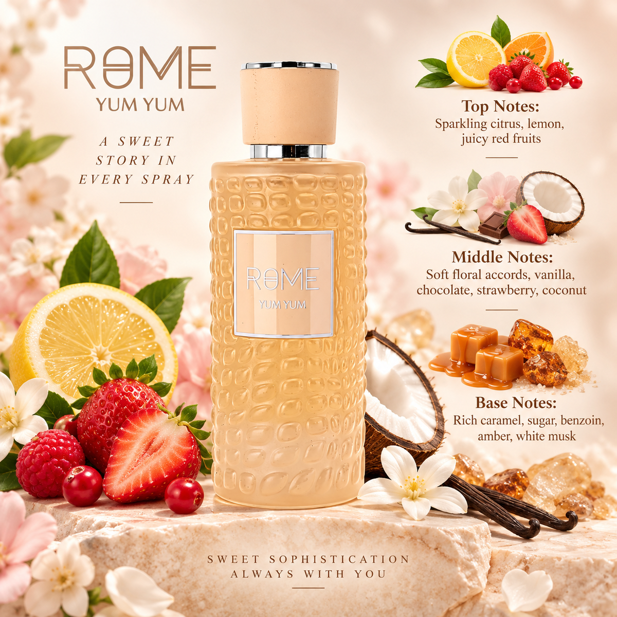 Bharara Rome Yum Yum Eau de Parfum for Women, 3.4 Ounce