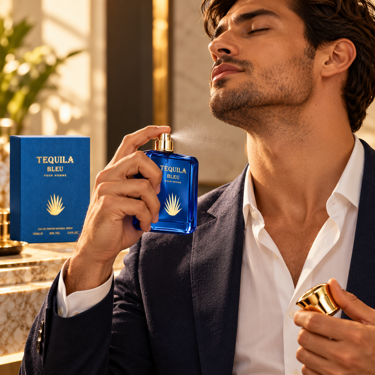 Bharara Tequila Bleu Pour Homme Eau de Parfum for Men 3.3 Ounce