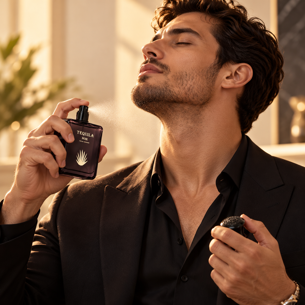 Bharara Tequila Noir Pour Homme Eau de Parfum for Men 3.3 Ounce