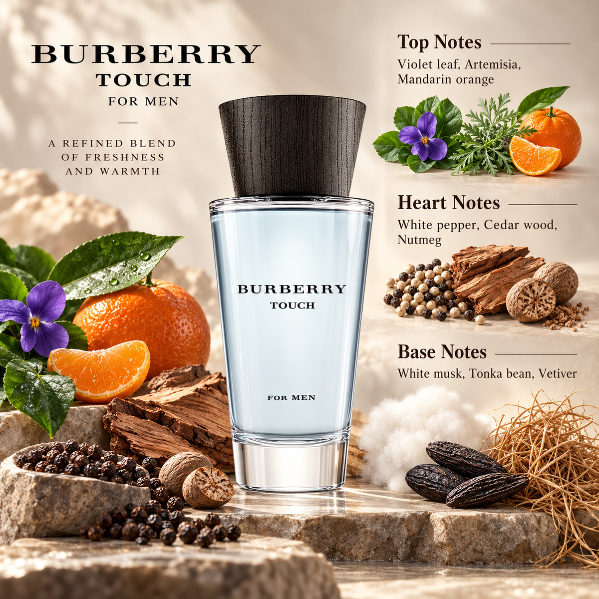 Burberry Touch Eau de Toilette for Men 3.4 Ounce