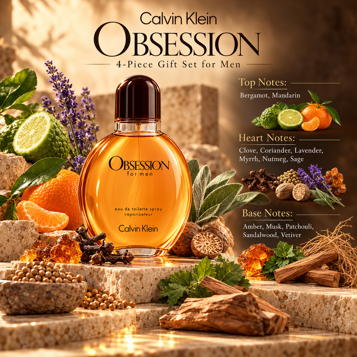 Calvin Klein Obsession 4-Piece Gift Set for Men