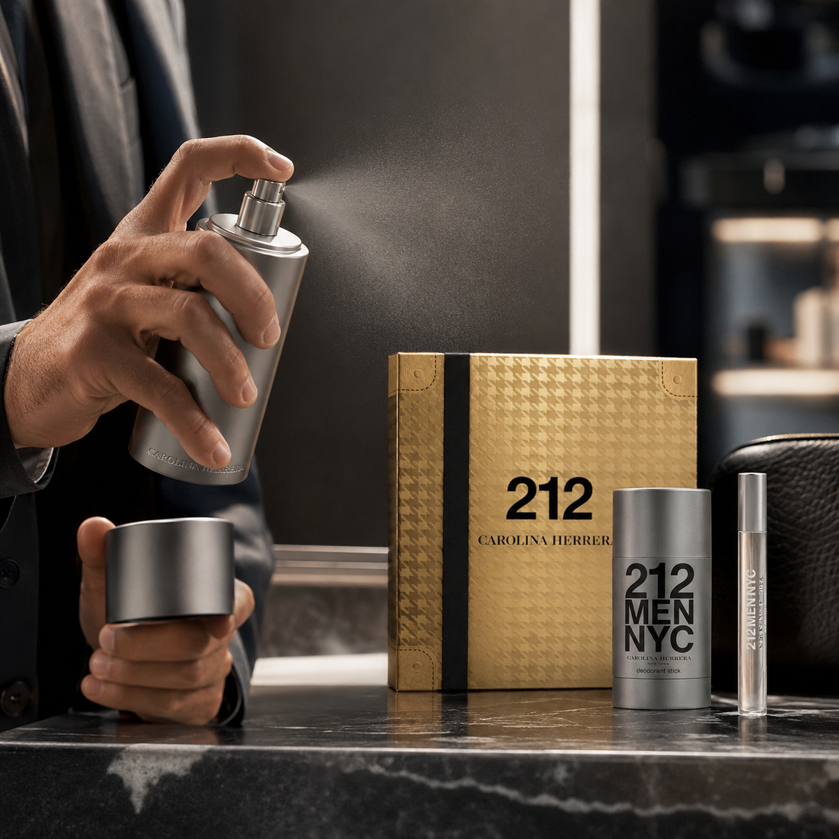 Carolina Herrera 212 Men 3-Piece Gift Set for Men