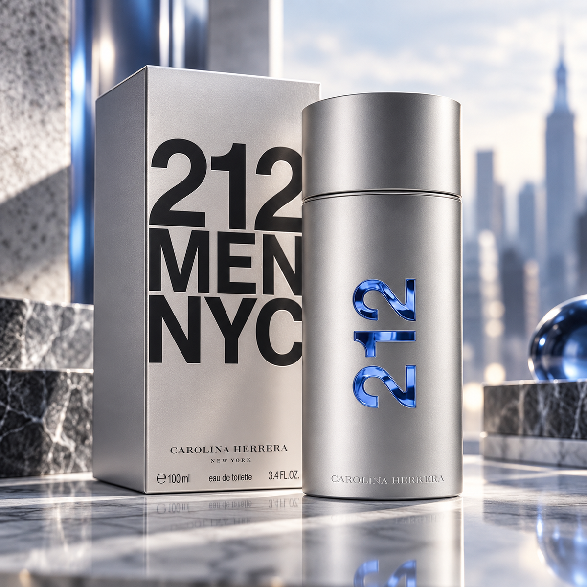 Carolina Herrera 212 NYC Men Eau de Toilette for Men 3.4 Ounce
