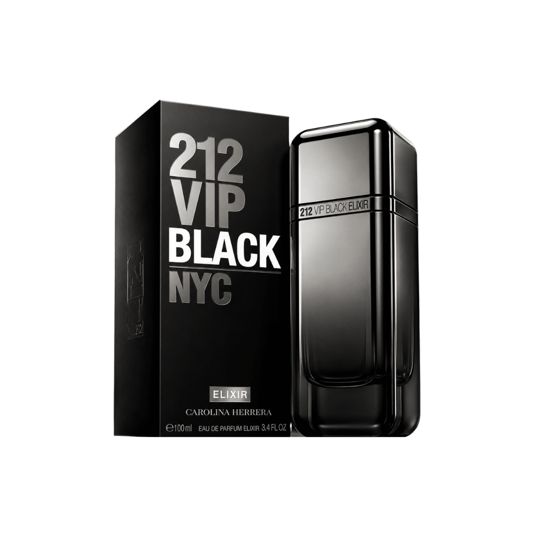 Carolina Herrera 212 VIP Black Elixir Eau de Parfum for Men 3.4 Ounce
