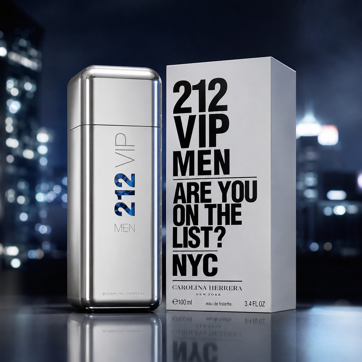Carolina Herrera 212 Vip Eau de Toilette for Men, 3.4 Ounce