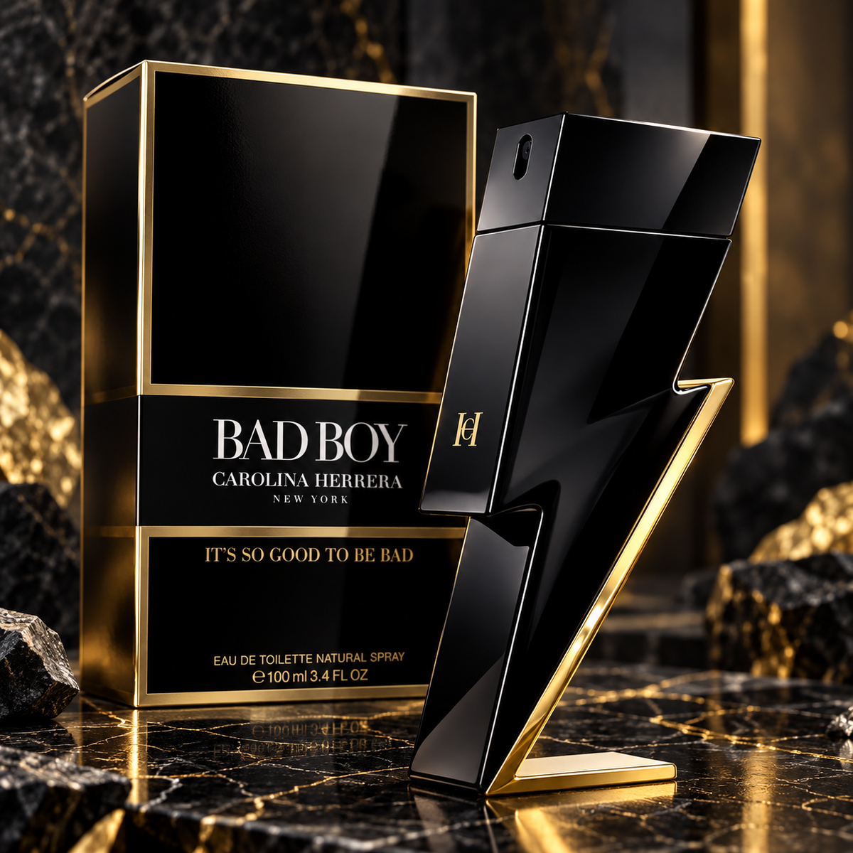 Carolina Herrera Bad Boy Eau de Toilette for Men 3.4 Ounce
