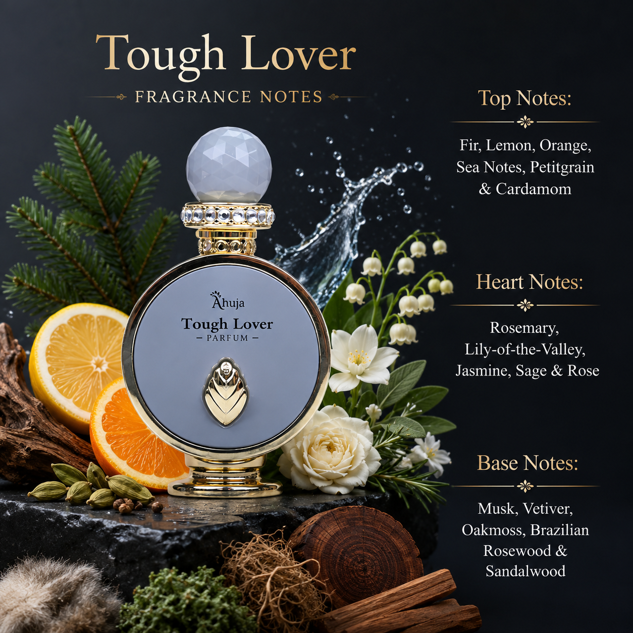Ahuja Tough Lover Eau de Parfum for Men 3.4 Ounce