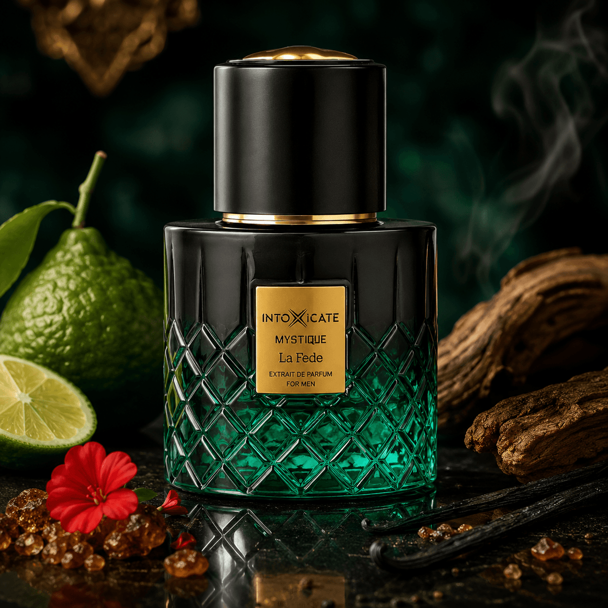 Khadlaj La Fede Intoxicate Mystique fragrance styled with vanilla and balsamic woods