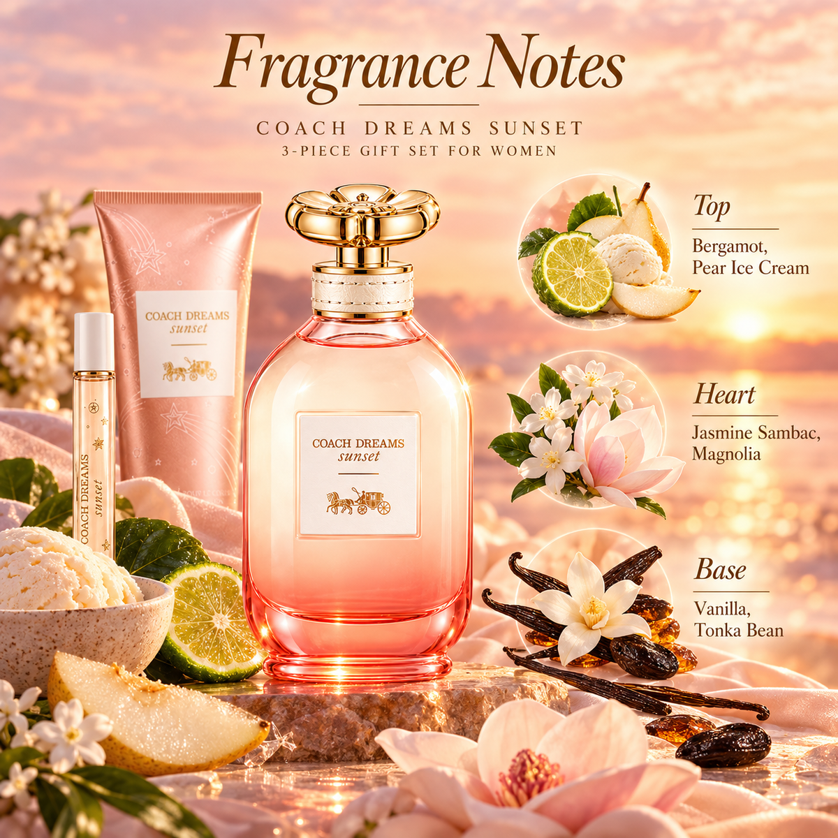 Coach Dreams Sunset 3-Piece Gift Set for Women