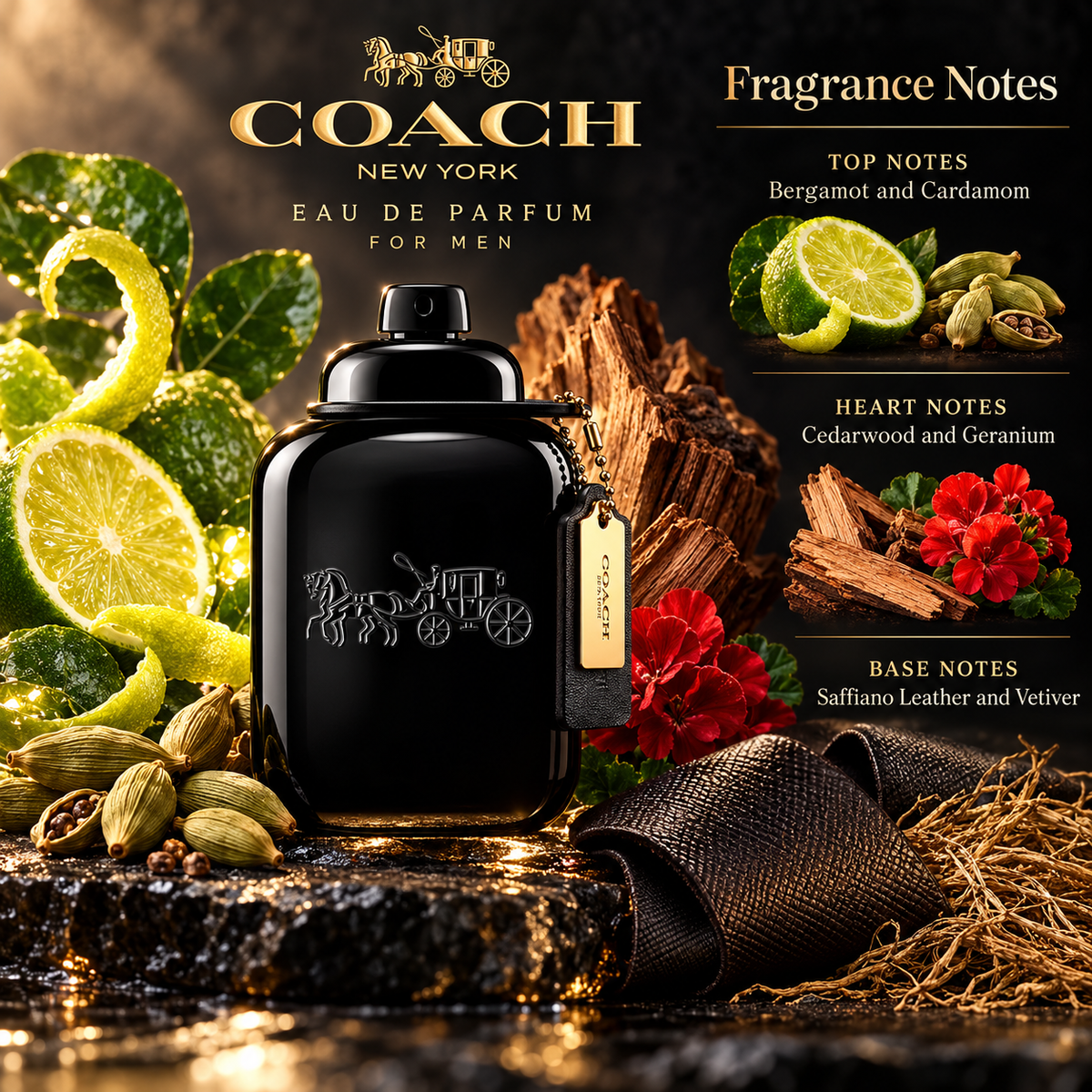 Coach New York Eau de Parfum for Men 3.4 Ounce
