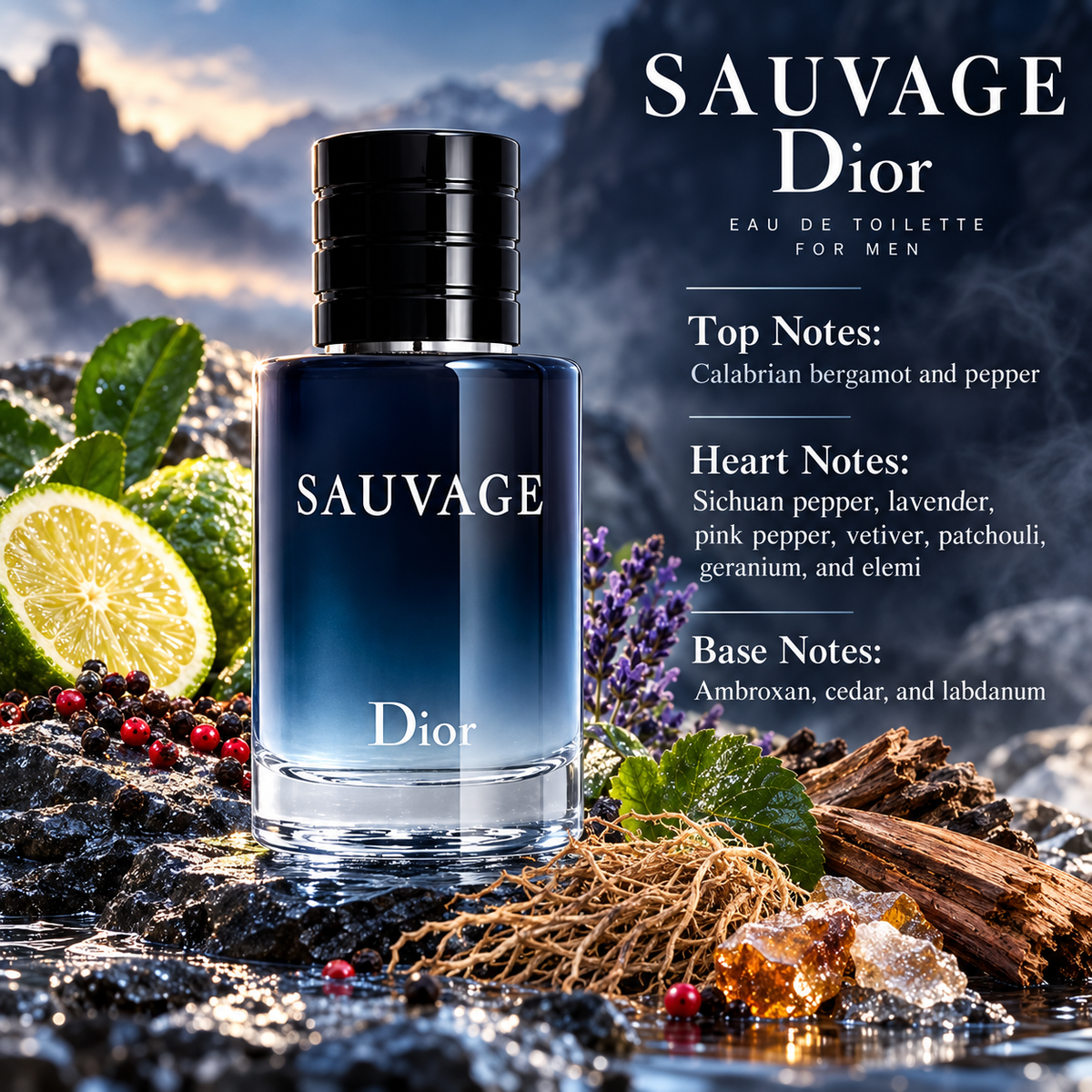 Dior Sauvage Eau de Toilette for Men 2.0 Ounce