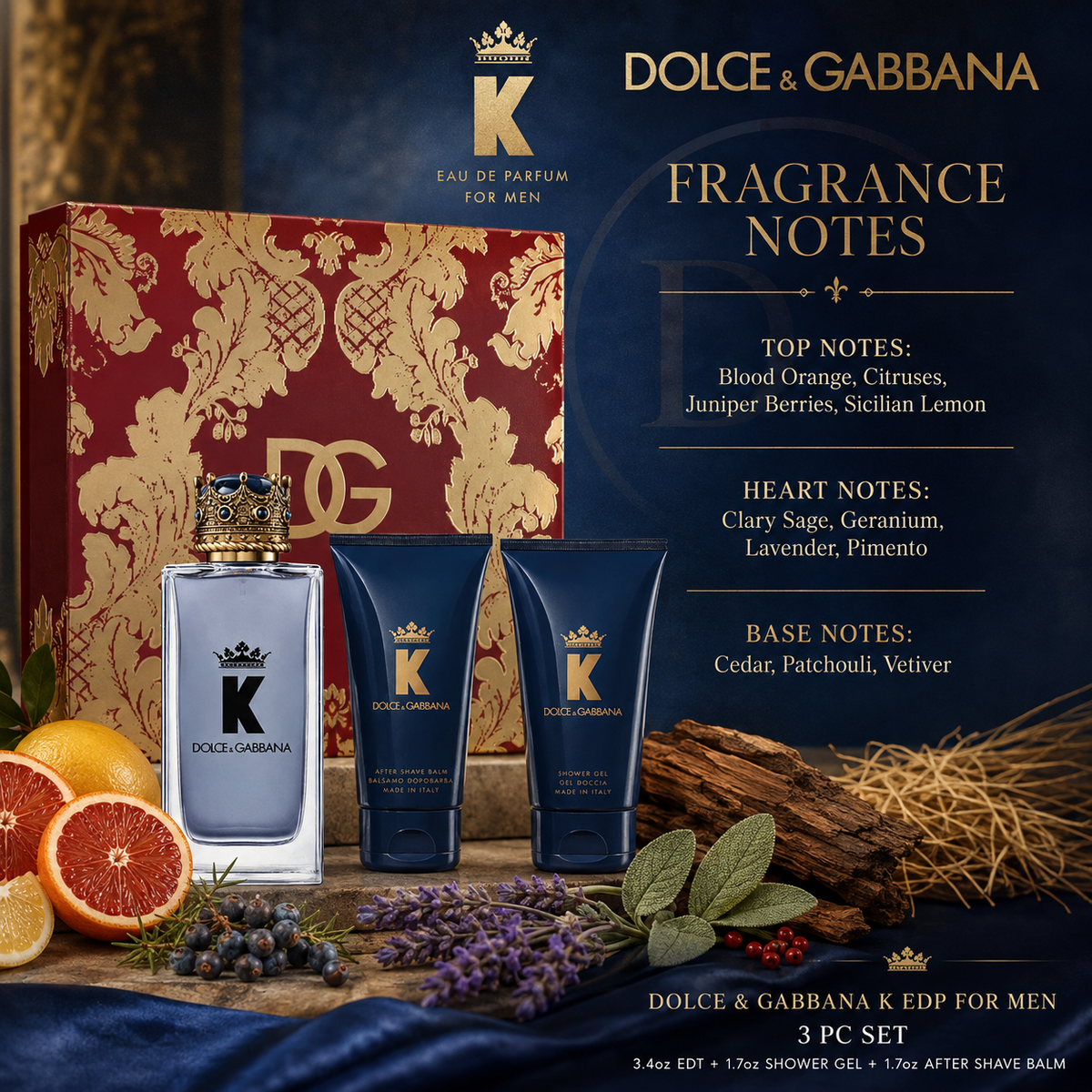 Dolce & Gabbana K 3-Piece Gift Set for Men (Eau de Toilette)