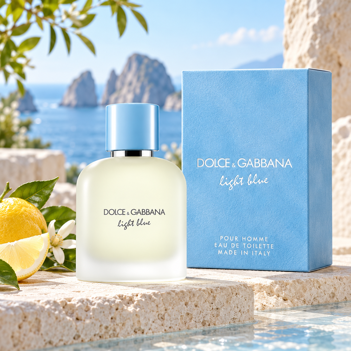 Dolce & Gabbana Light Blue Pour Homme Eau de Toilette for Men 1.7 Ounce