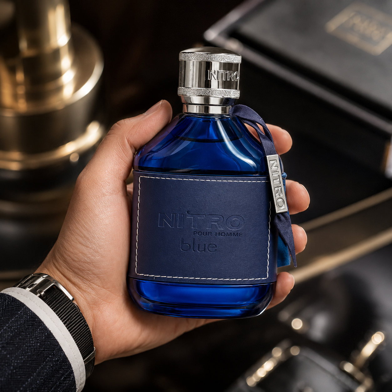 Dumont Nitro Blue for Men Eau De Parfum Spray, 3.4 Ounce