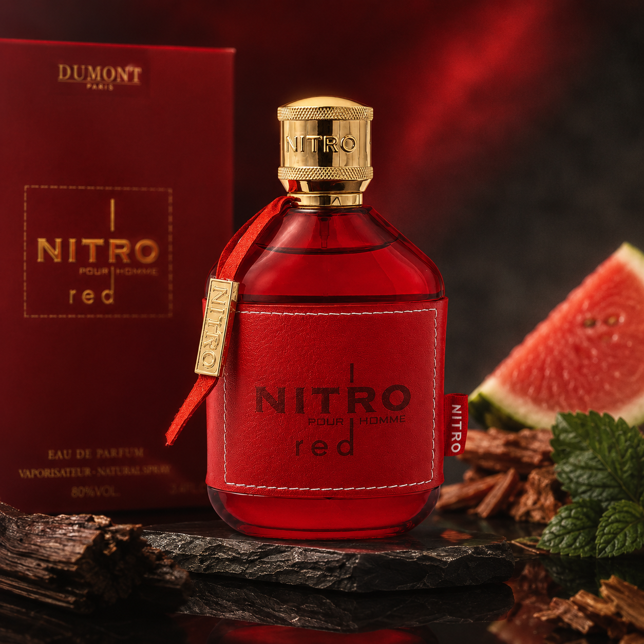 Dumont Nitro Red for Men Eau De Parfum Spray, 3.4 Ounce