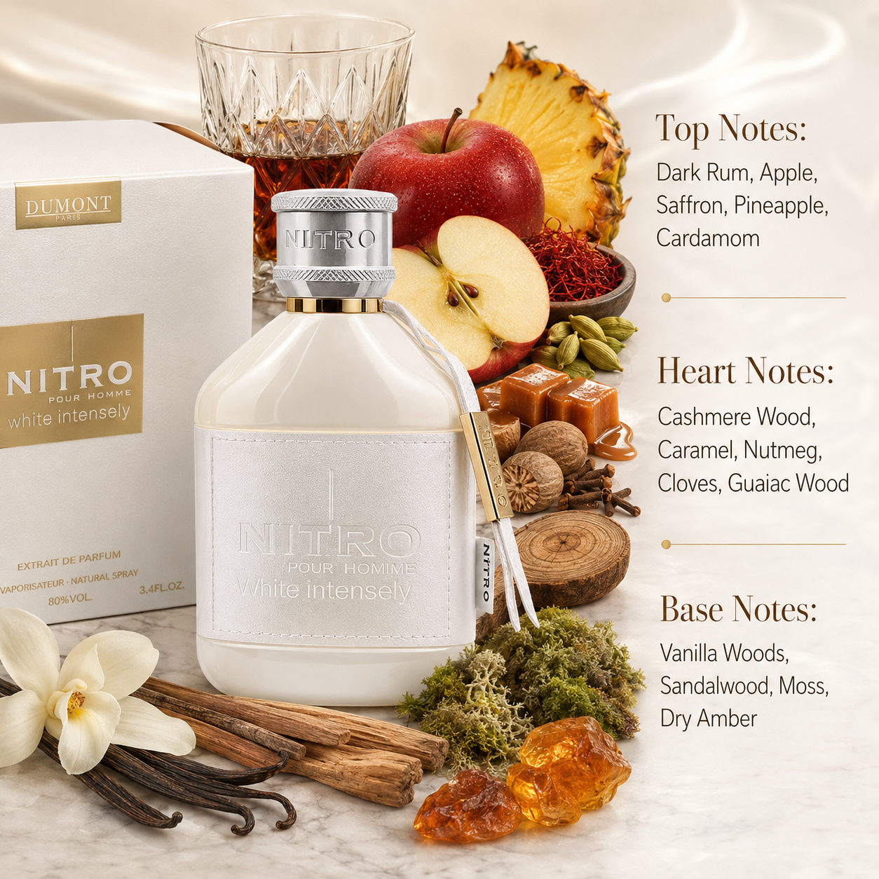 Dumont Nitro White Intensely Extrait De Parfum For Unisex 3.4 Ounce