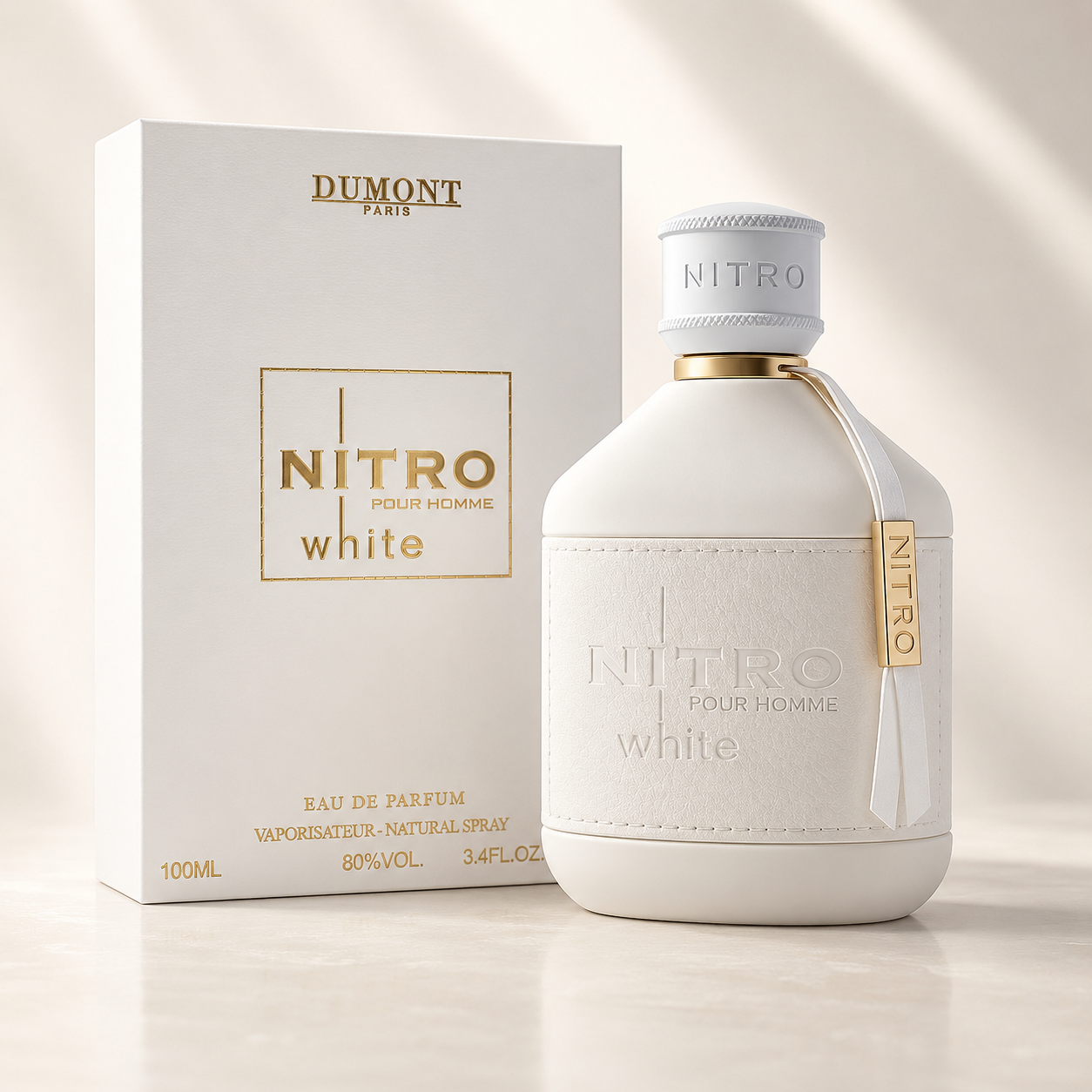 Dumont Nitro White for Men Eau De Parfum Spray, 3.4 Ounce