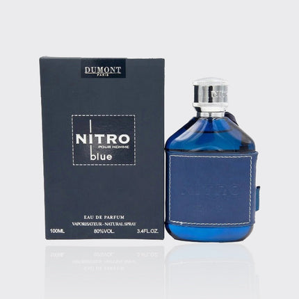 Dumont Nitro Blue for Men Eau De Parfum Spray, 3.4 Ounce